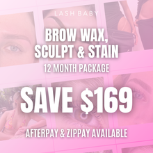 Load image into Gallery viewer, Brow Wax, Sculpt &amp; Colour 12 Month Package
